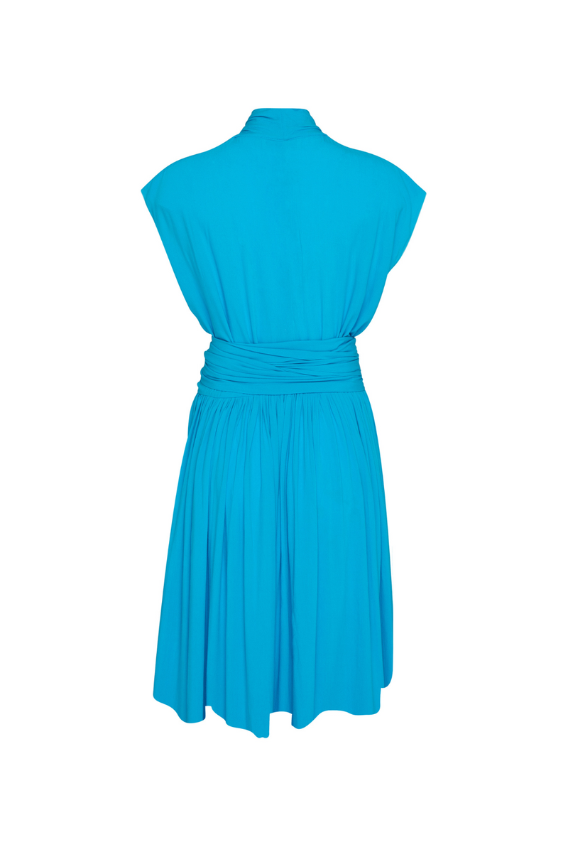 THE POINT DRESS SHORT  - AQUA