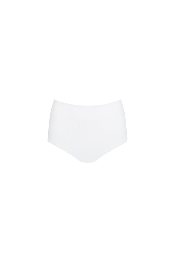 THE MIRAGE HIGH WAISTED BIKINI BOTTOMS - MILKY WHITE