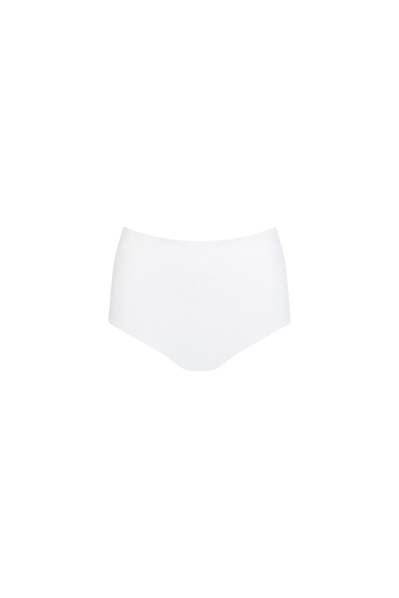 THE MIRAGE HIGH WAISTED BIKINI BOTTOMS - MILKY WHITE