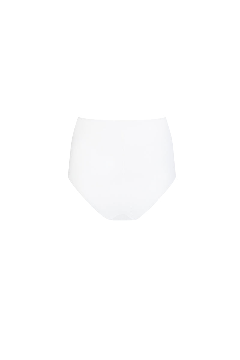 THE MIRAGE HIGH WAISTED BIKINI BOTTOMS - MILKY WHITE