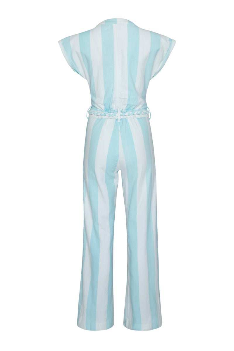 THE EUPHORIA JUMPSUIT  - AQUA STRIPE