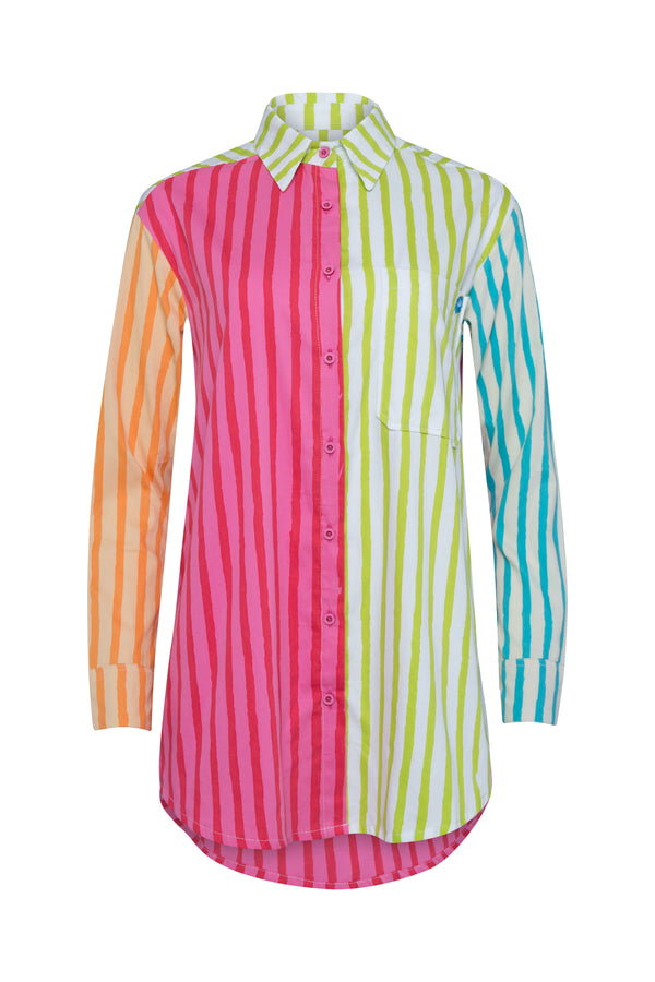 THE SUNNY SIDE UP SHIRT - MULTI COLOR STRIPES