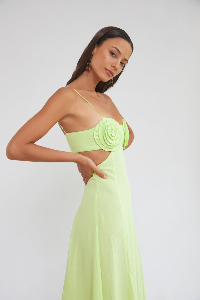 THE AMALFI ROSE DRESS - DAIQUIRI GREEN