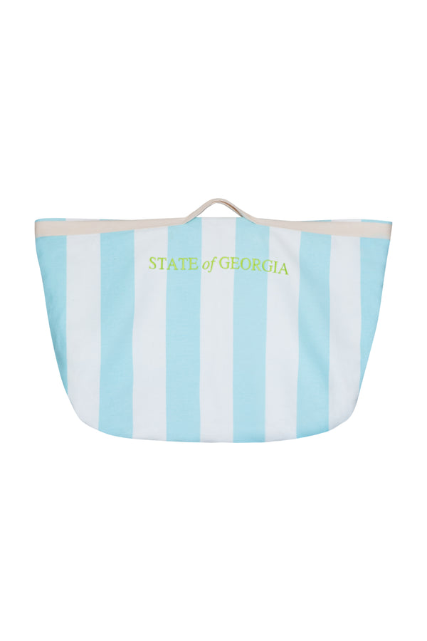 BEACH BAG - AQUA STRIPE