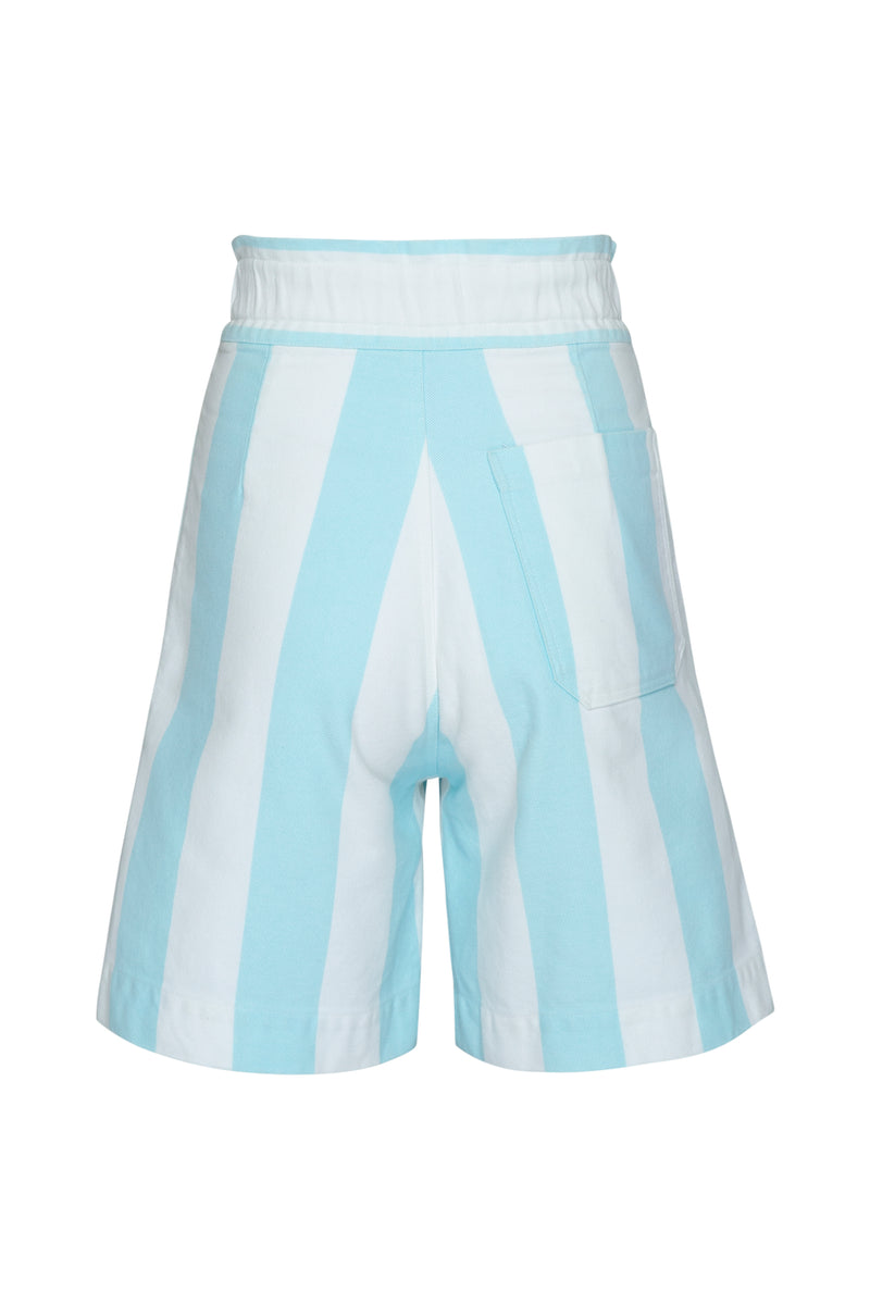 THE OASIS ELASTIC CULOTTE - AQUA STRIPE