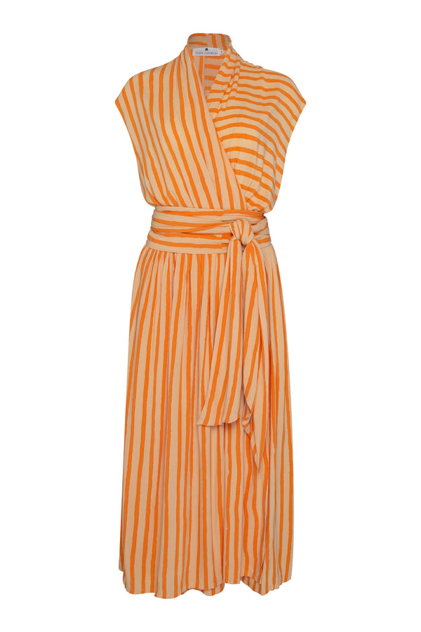 THE POINT DRESS - ORANGE FILM STRIPE