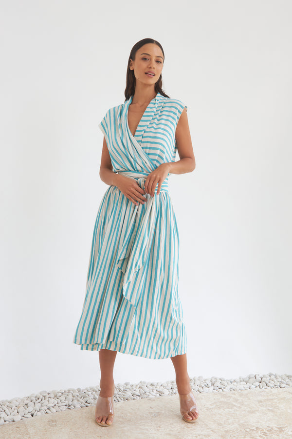 THE POINT DRESS - BLUE FILM STRIPE