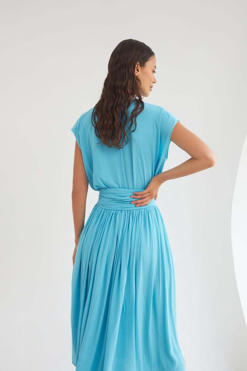 THE POINT DRESS - AQUA