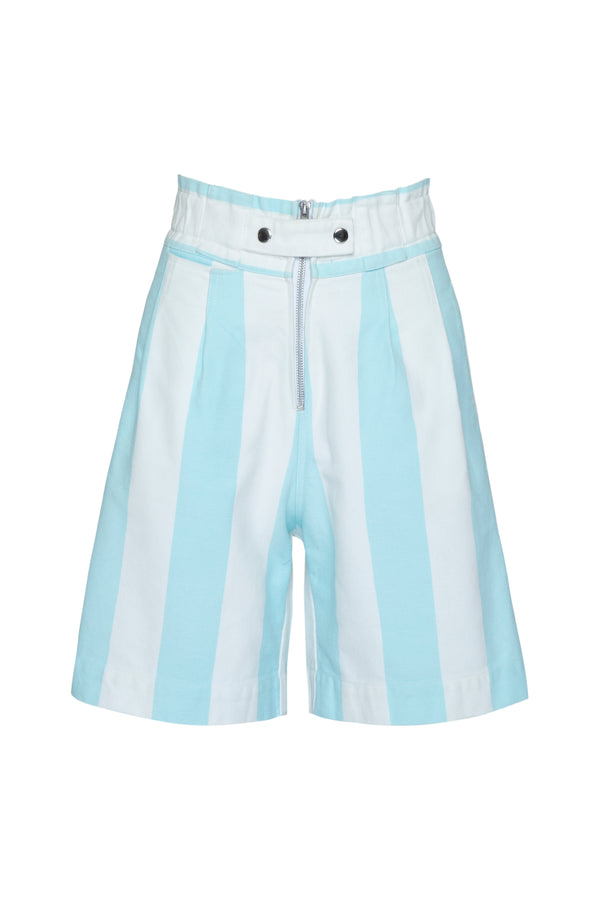 THE OASIS ELASTIC CULOTTE - AQUA STRIPE