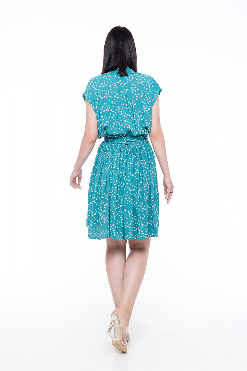 THE POINT DRESS SHORT - SPECKLED GREEN