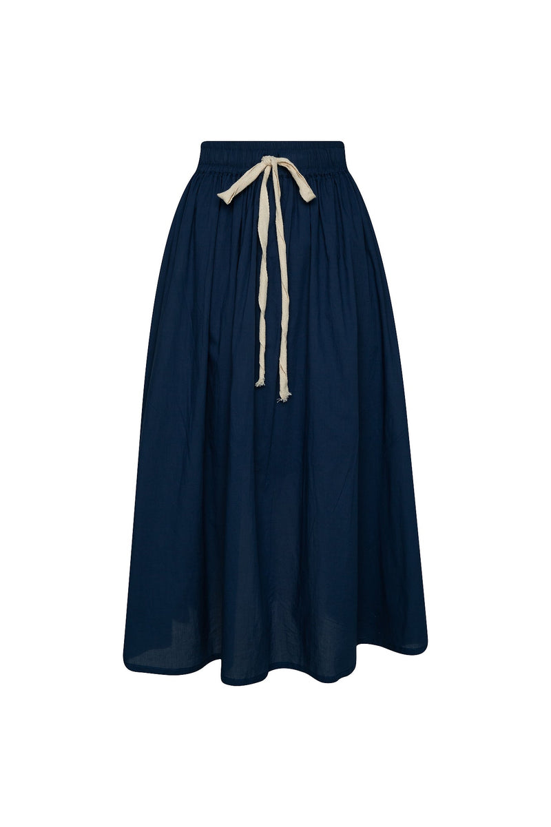 THE TULIE  DRAWSTRING SKIRT - NAVY BLUE