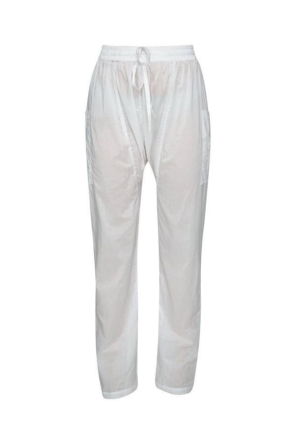 THE ELASTIC DRAWSTRING PANTS GHOST WHITE