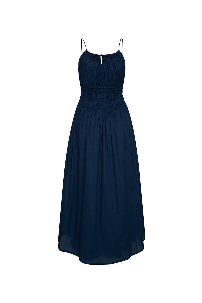 THE SUNRISE ELASTIC DRESS - NAVY BLUE