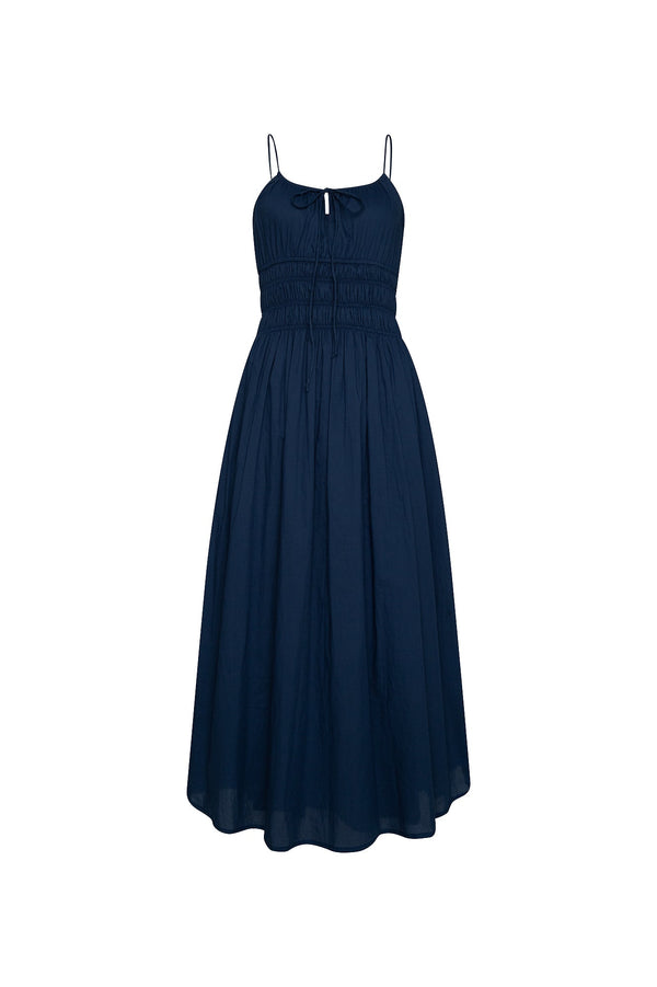 THE SUNRISE ELASTIC DRESS - NAVY BLUE