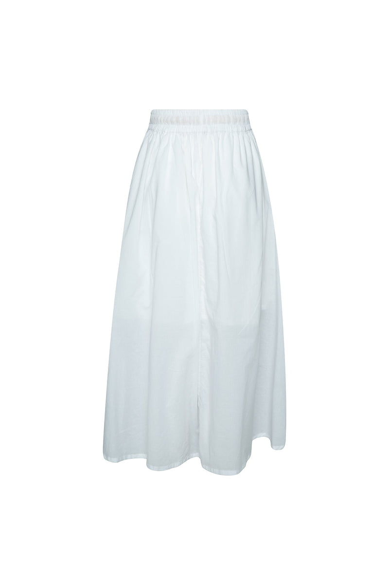 THE TULIE DRAWSTRING SKIRT - GHOST WHITE