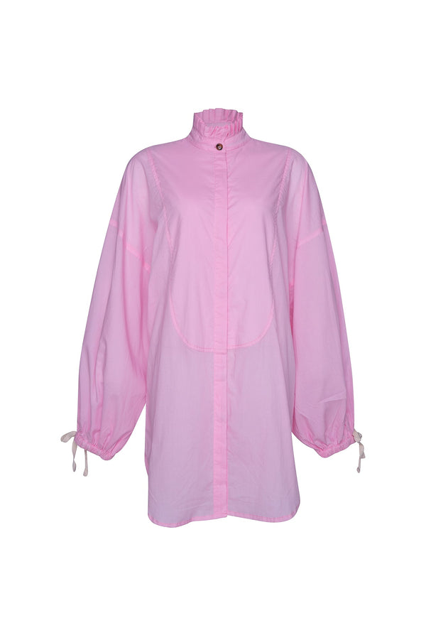 THE TUXEDO SHIRT/DRESS - PINK