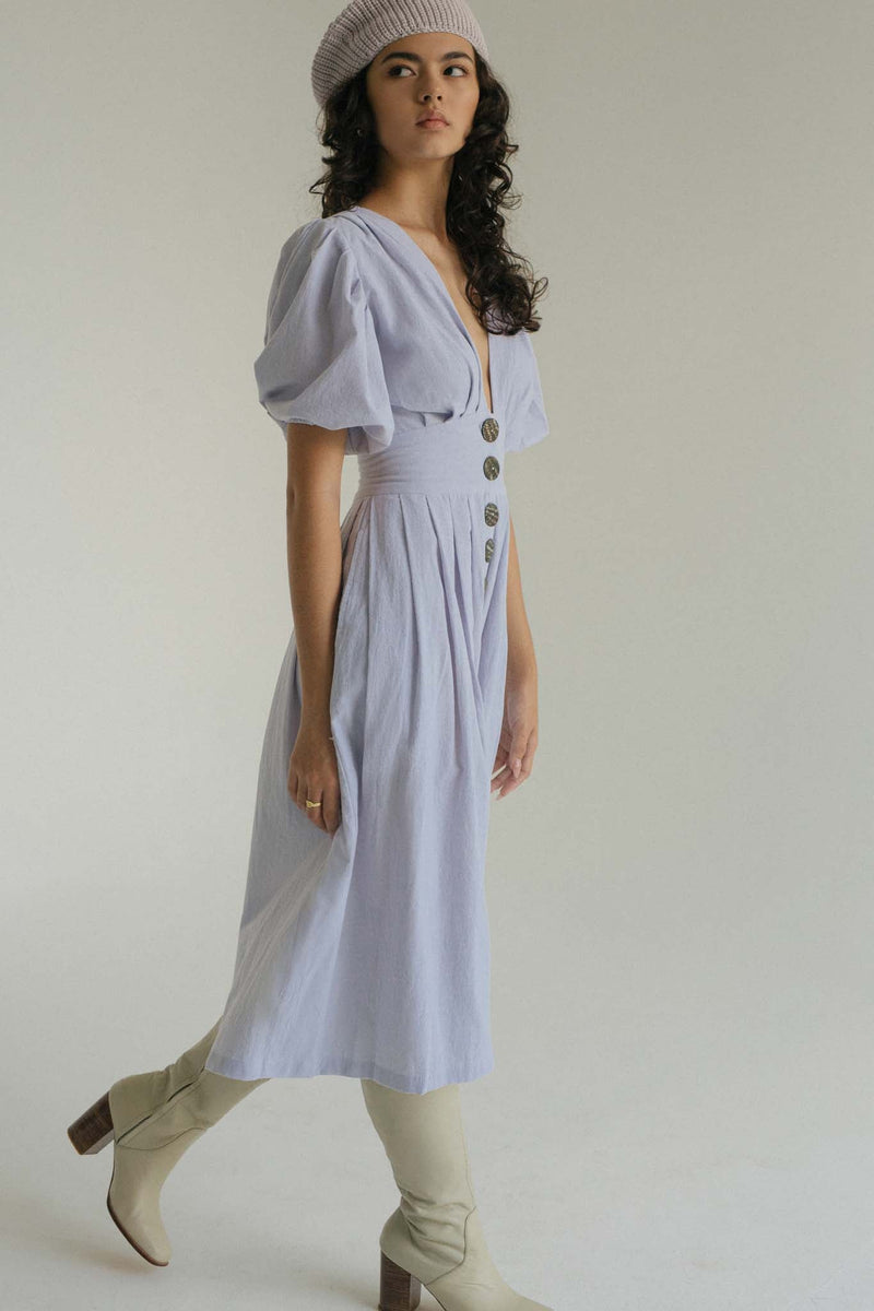 THE JAIME JUMPSUIT CULLOTES - LILAC / CHARCOAL BUTTON