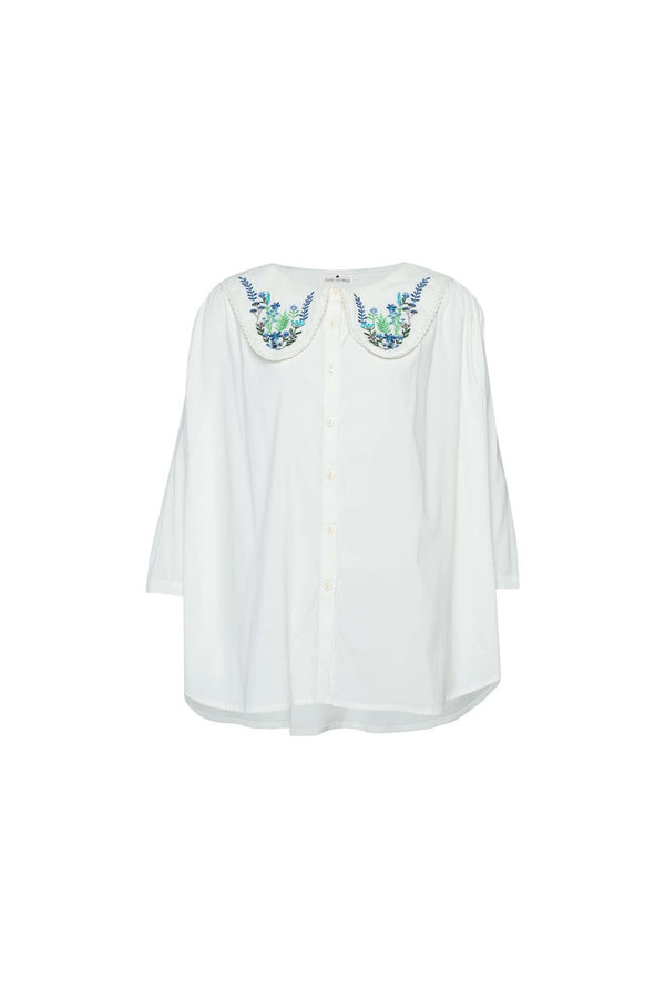 THE CISCO EMBROIDERED DREAM SHIRT - FLOWERS BLUE