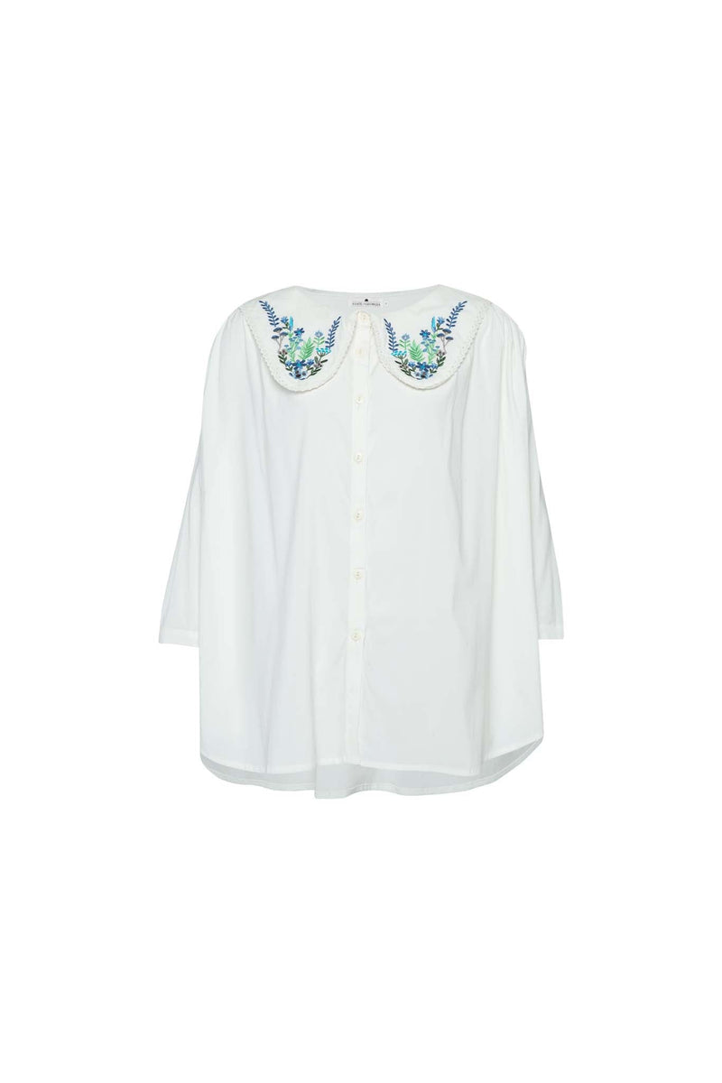 THE CISCO EMBROIDERED DREAM SHIRT - FLOWERS BLUE