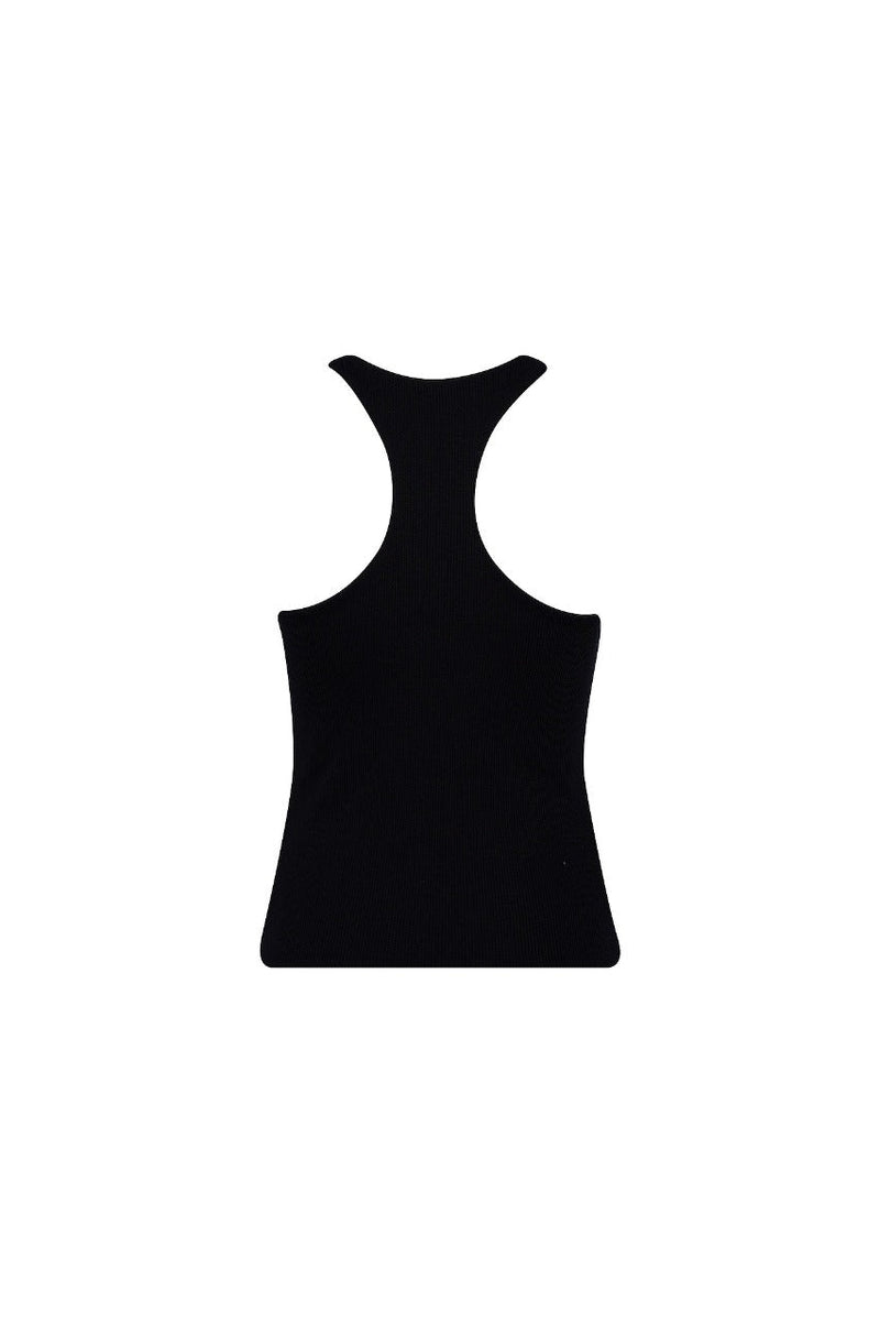 THE LOUNGER RIB SINGLET - BLACK